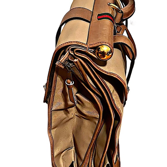 Authentic Vintage Gucci Rare Canvas Web Accent GG Interior Travel Bag - Picture 5 of 13